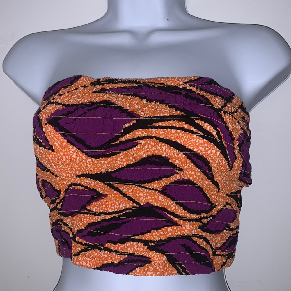 Orange and Purple Tropical Tube Top